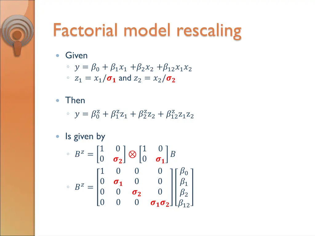 factorial model rescaling