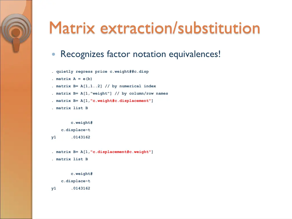 matrix extraction substitution