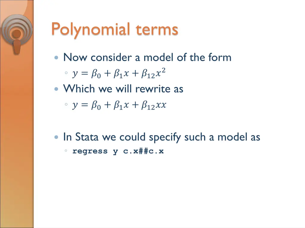 polynomial terms