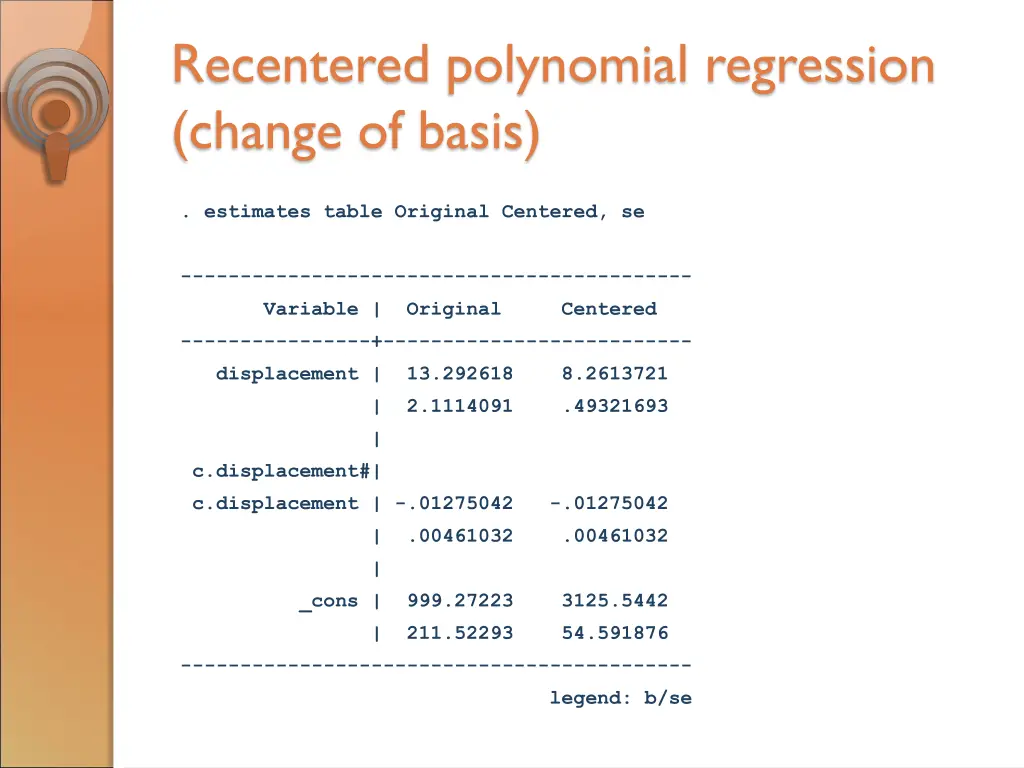 recentered polynomial regression change of basis 1