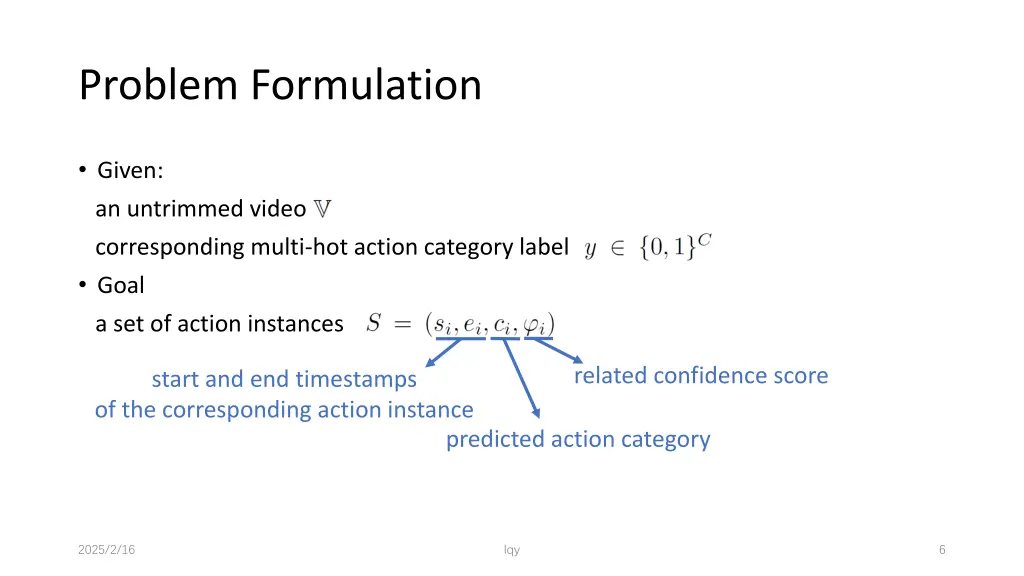 problem formulation