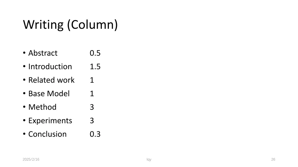 writing column