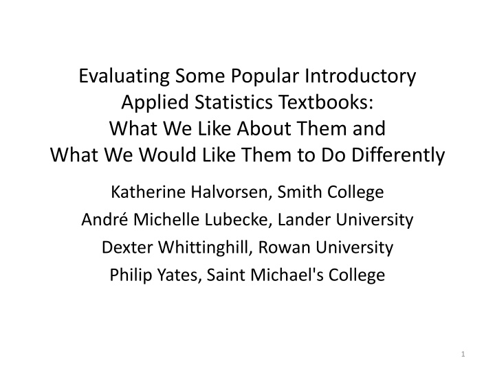 evaluating some popular introductory applied