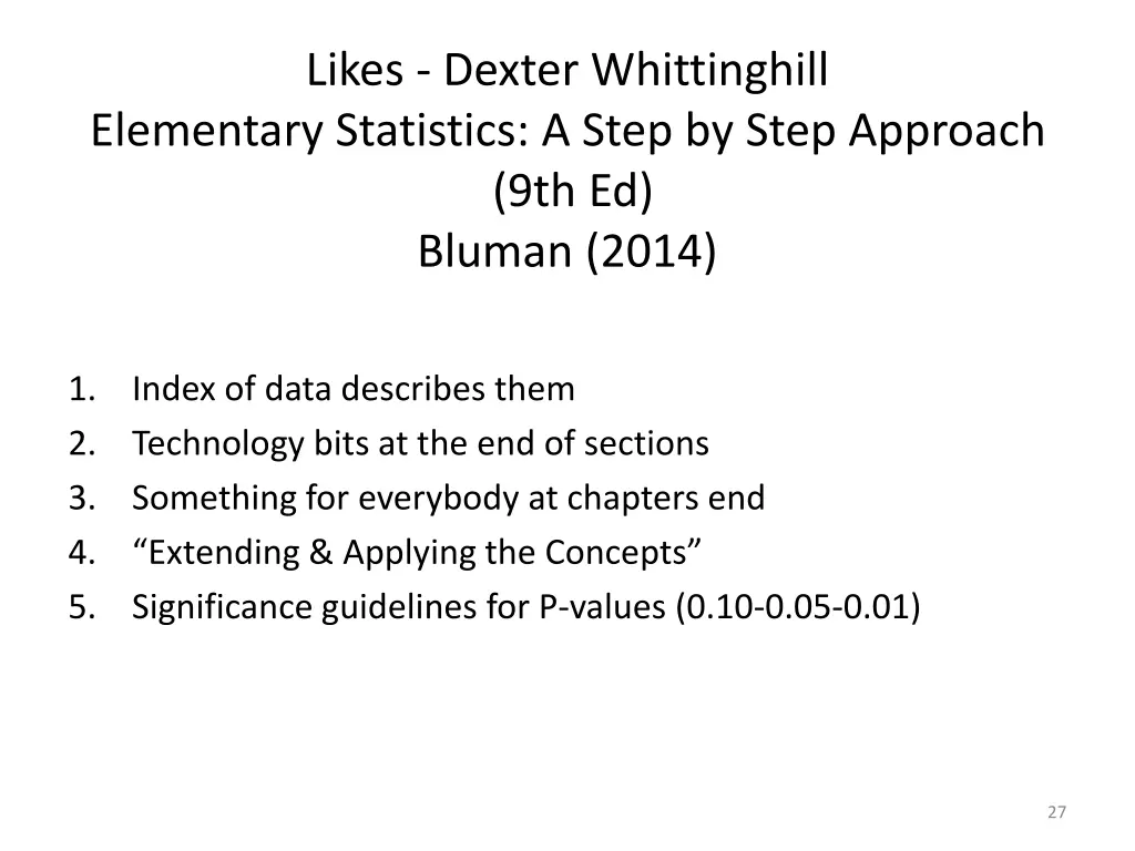 likes dexter whittinghill elementary statistics
