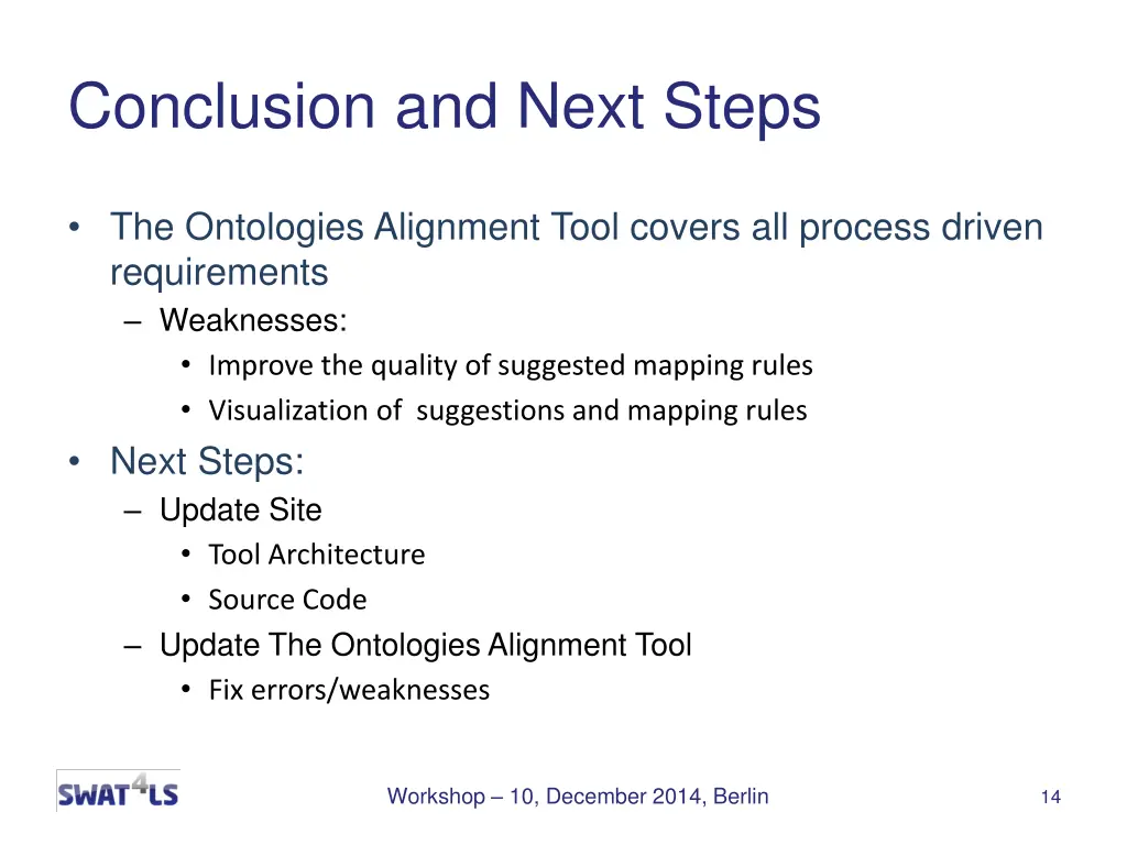 conclusion and next steps