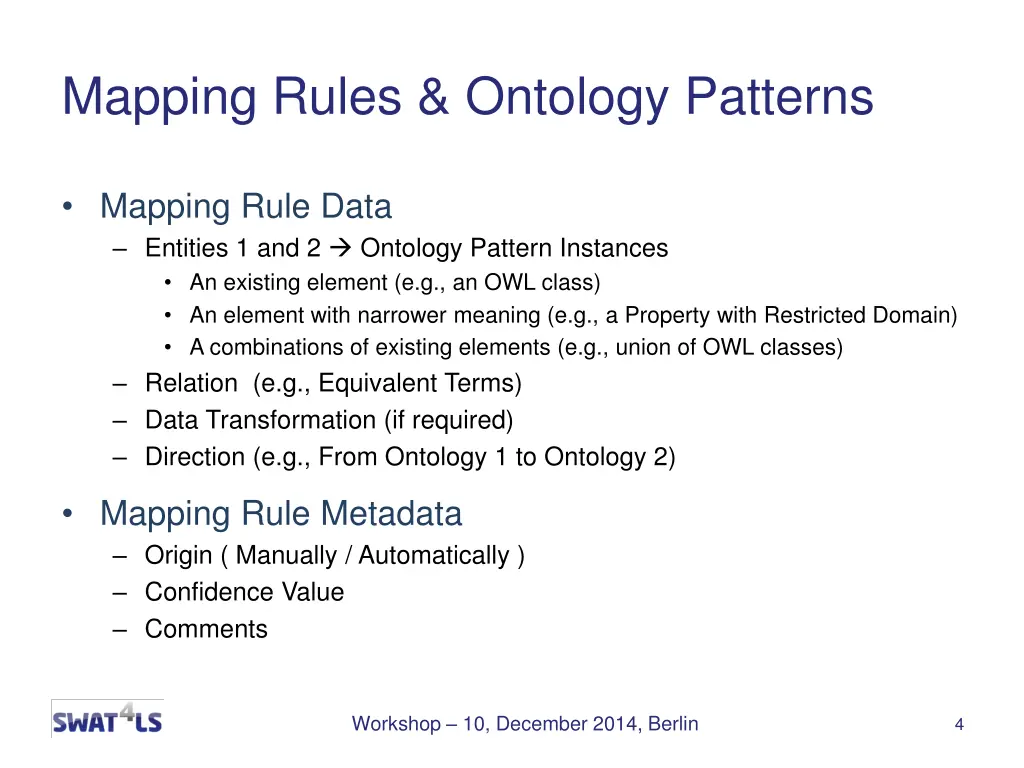 mapping rules ontology patterns