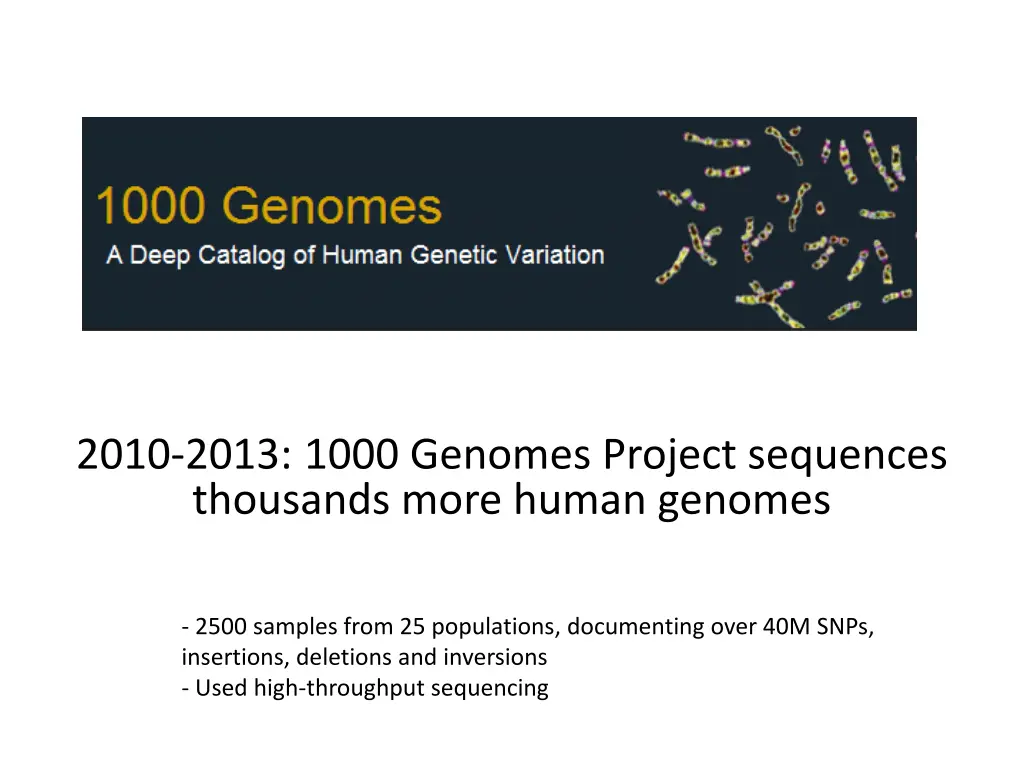 2010 2013 1000 genomes project sequences