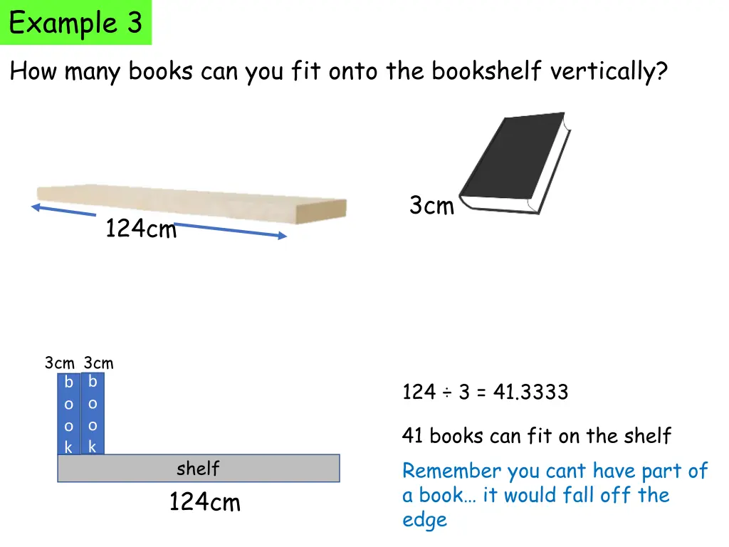 example 3 how many books can you fit onto