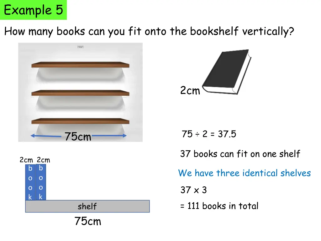 example 5 how many books can you fit onto