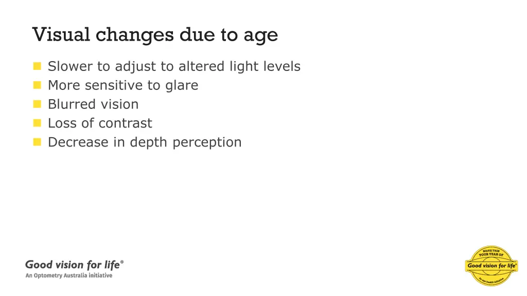 visual changes due to age