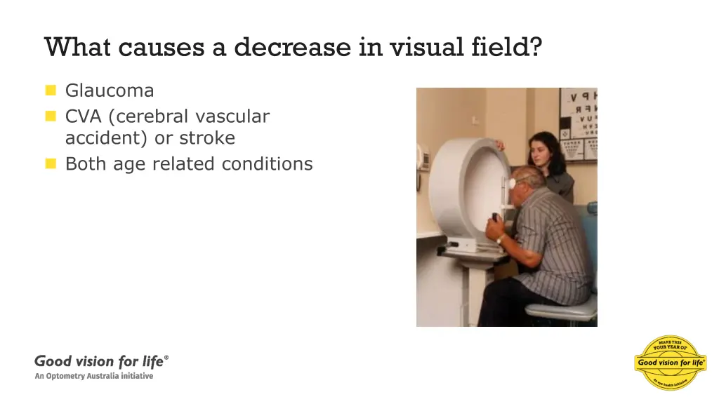 what causes a decrease in visual field
