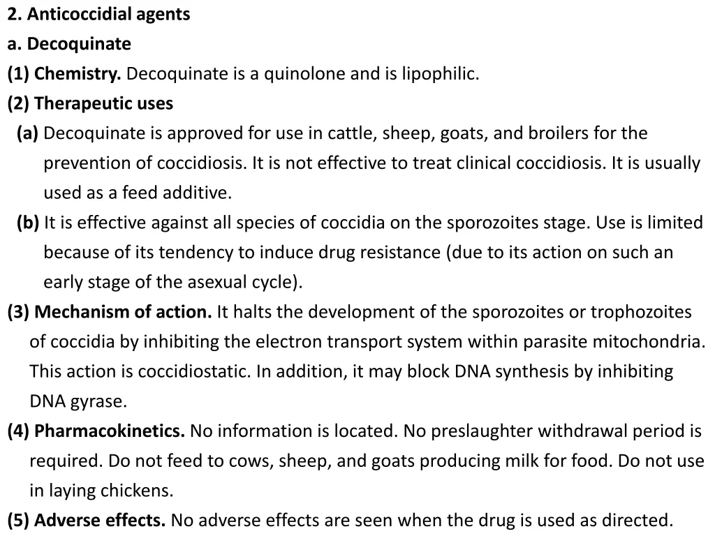 2 anticoccidial agents a decoquinate 1 chemistry