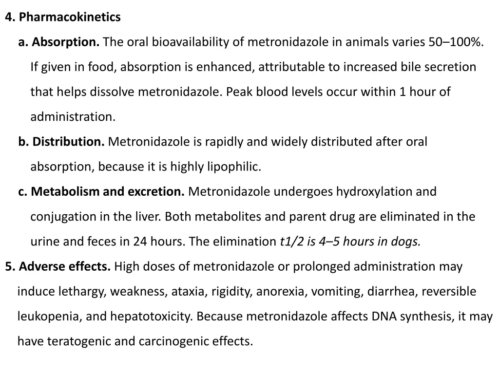 4 pharmacokinetics