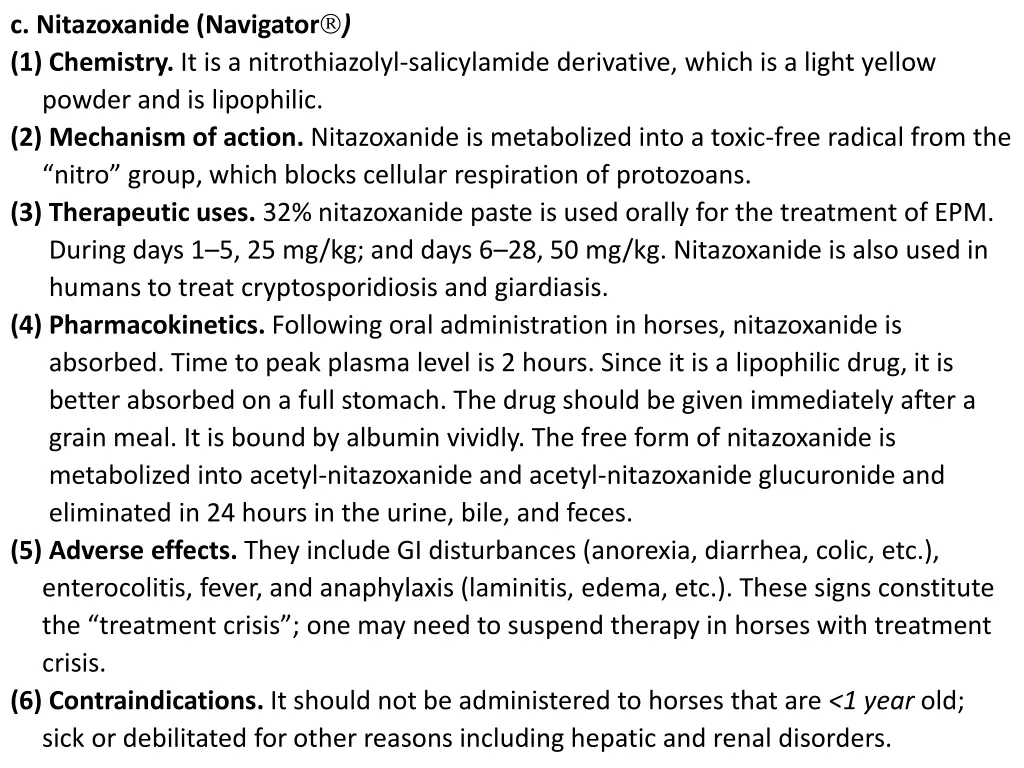 c nitazoxanide navigator 1 chemistry