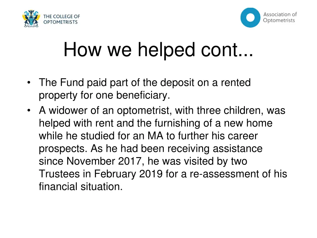 how we helped cont