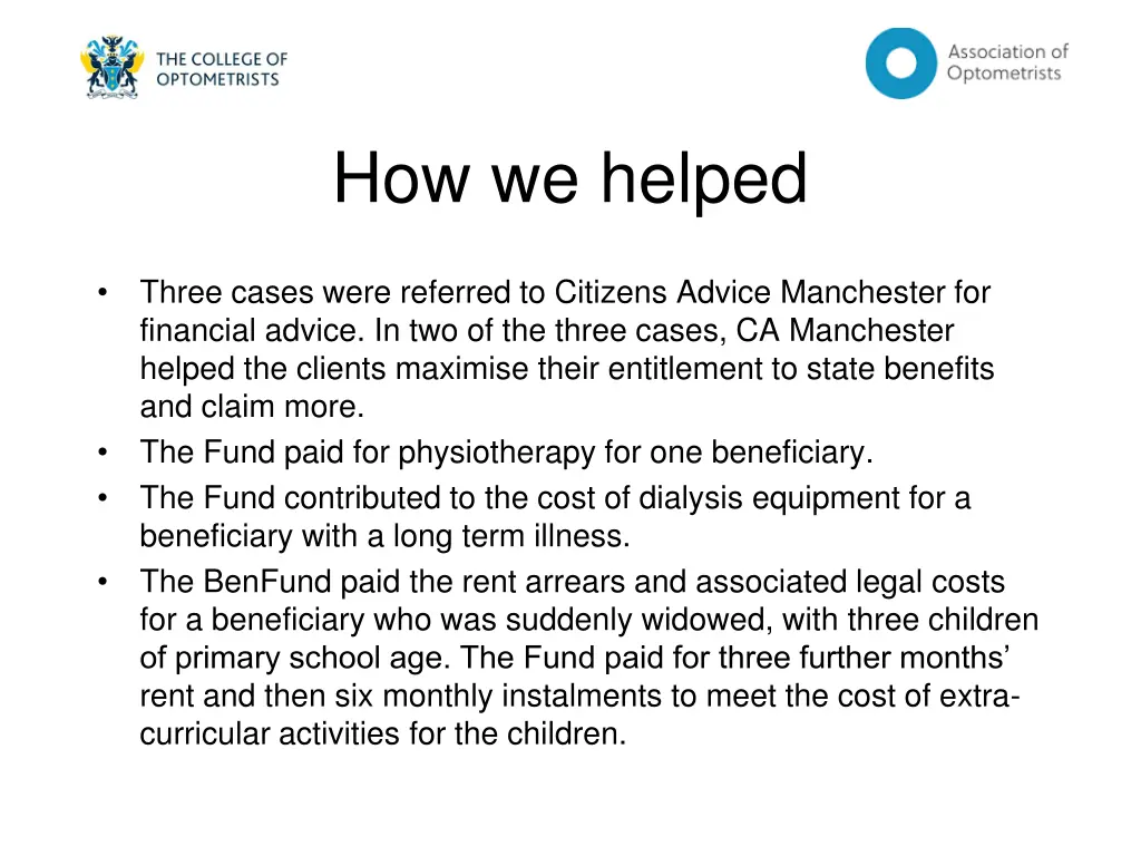 how we helped