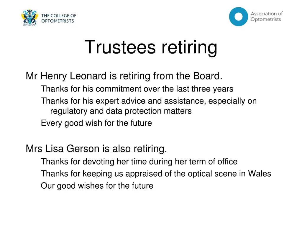 trustees retiring