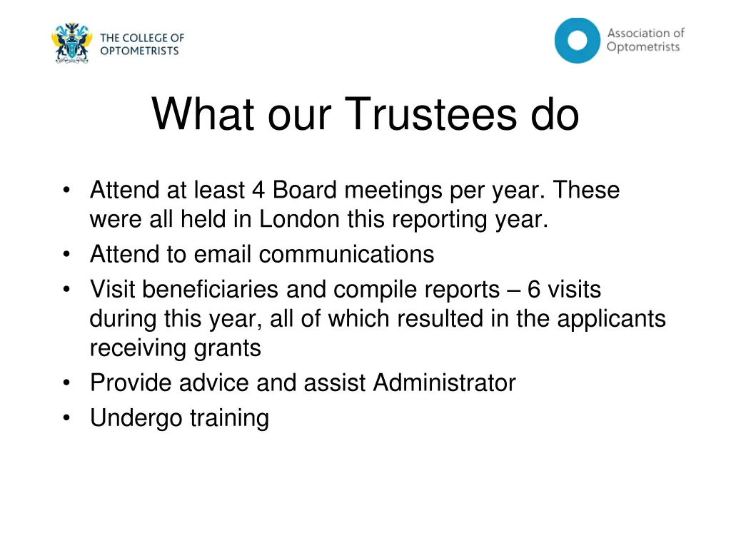what our trustees do