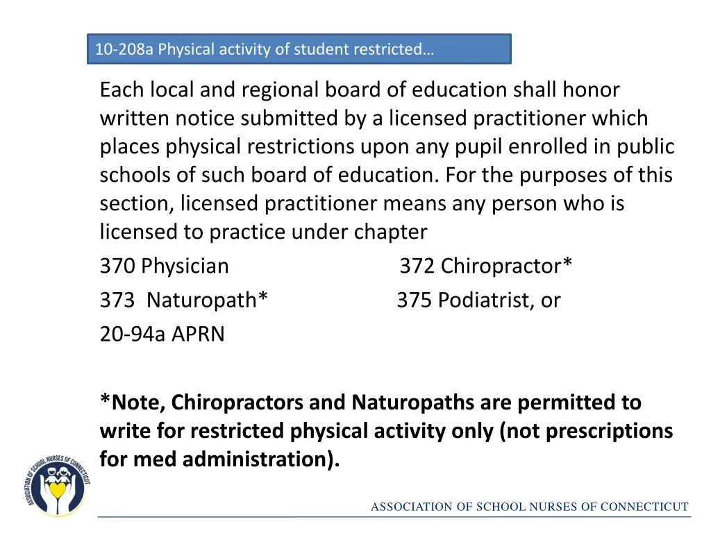 10 208a physical activity of student restricted