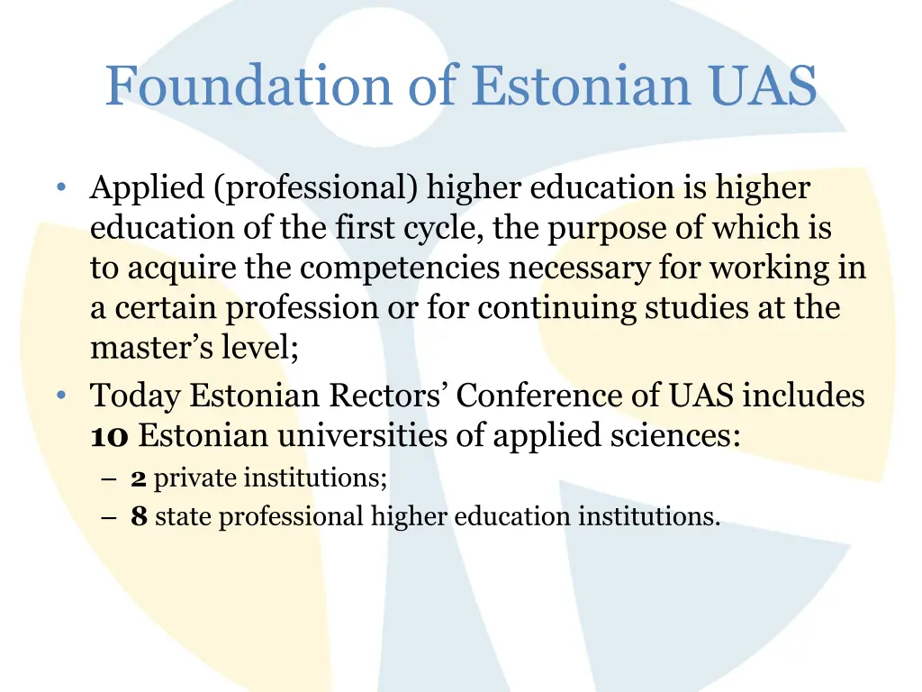 foundation of estonian uas