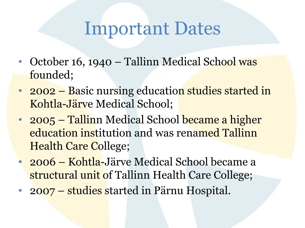 important dates