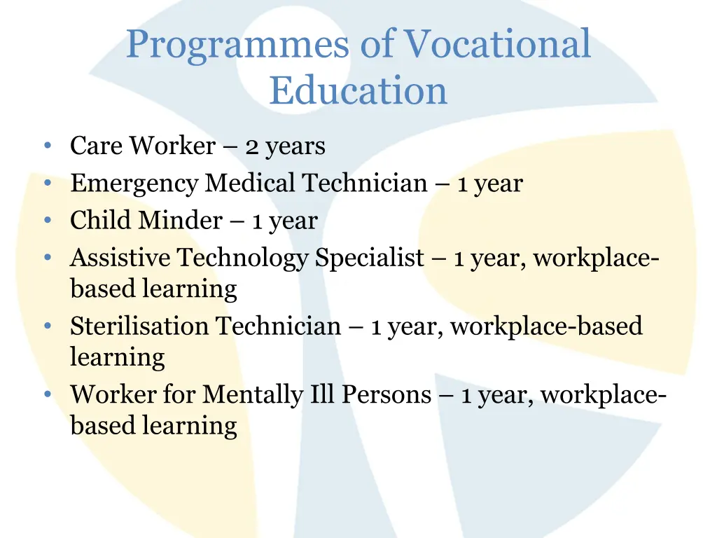 programmes of vocational education