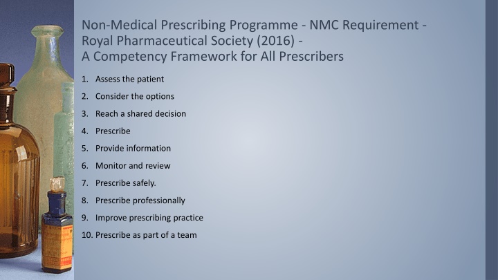 non medical prescribing programme nmc requirement