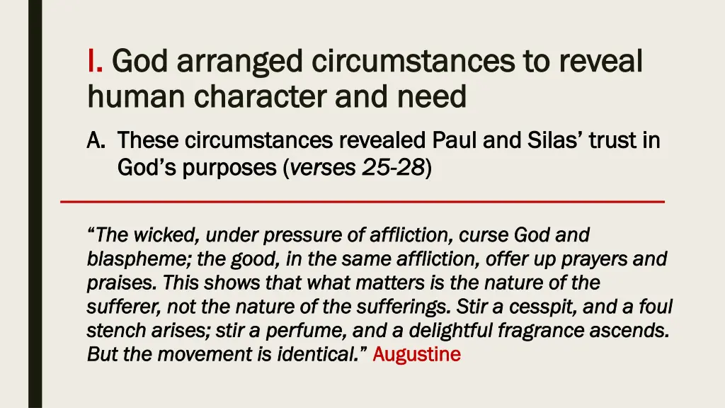 i i god arranged circumstances to reveal 1