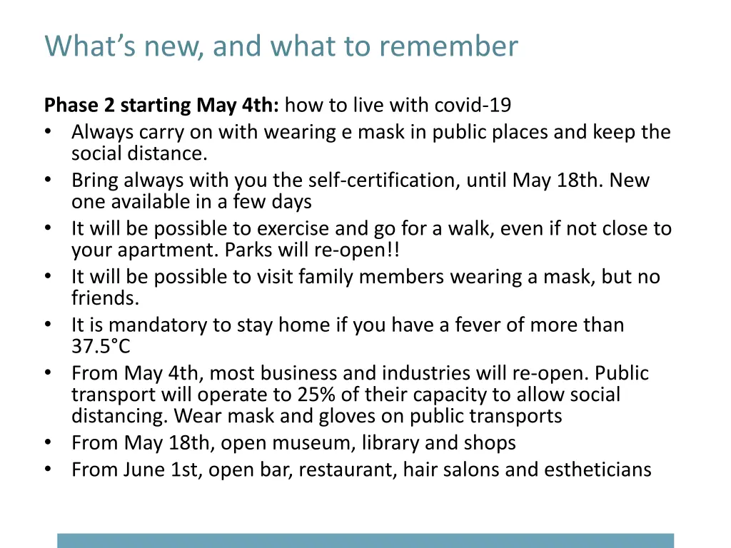 what s new and what to remember