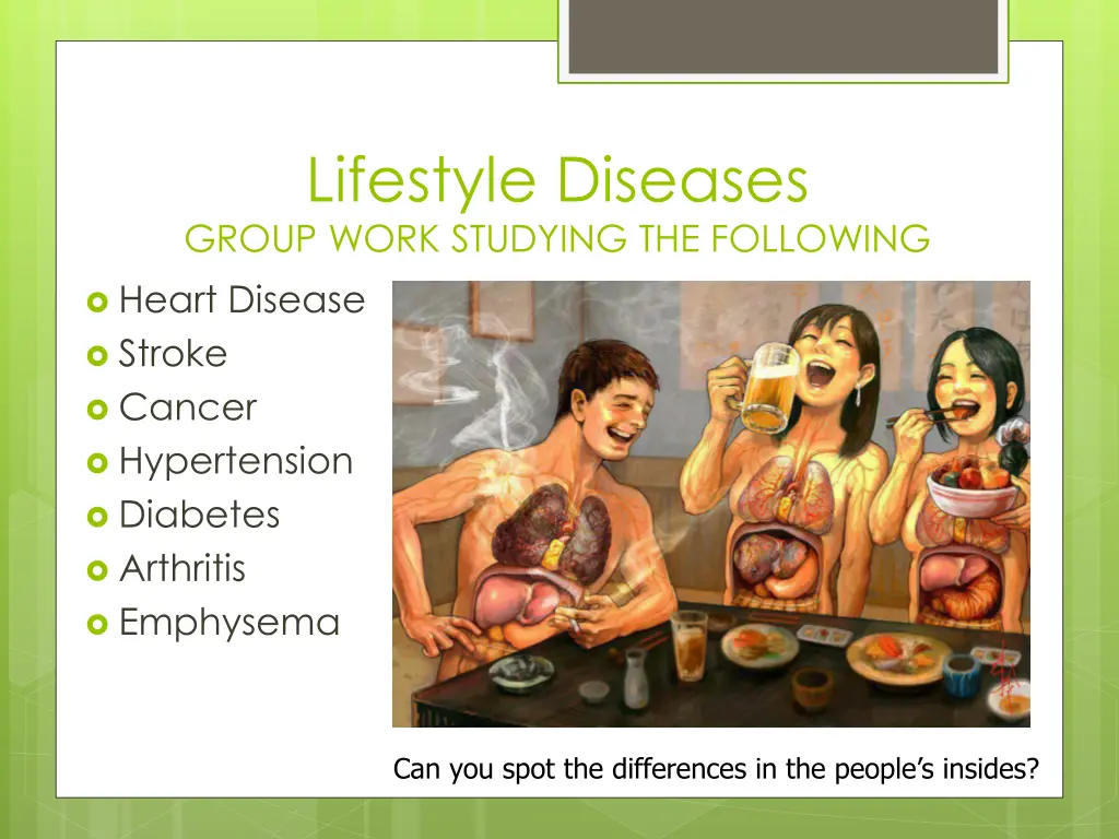 lifestyle diseases group work studying