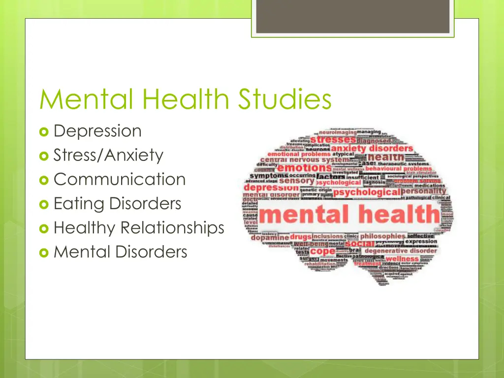 mental health studies depression stress anxiety