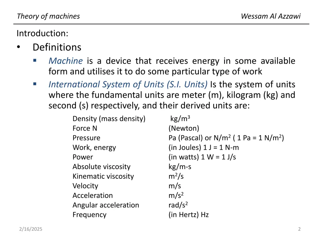 theory of machines 1
