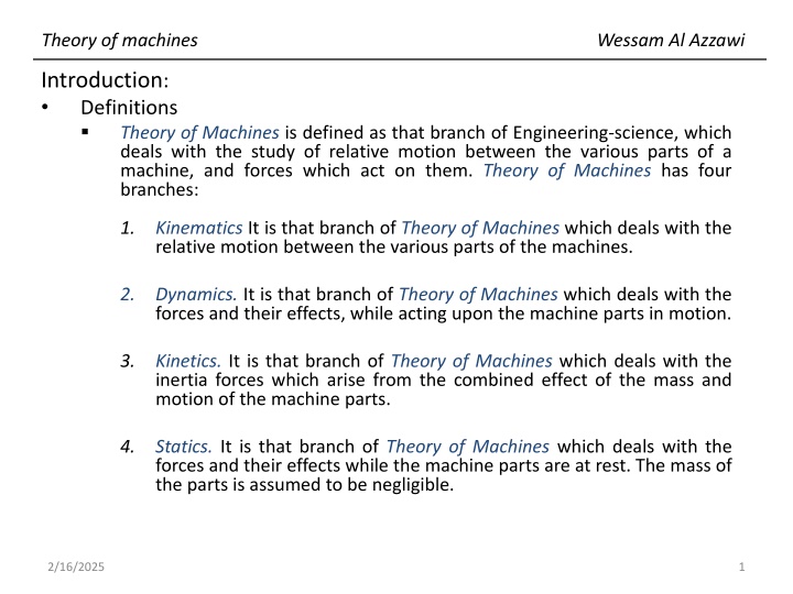 theory of machines