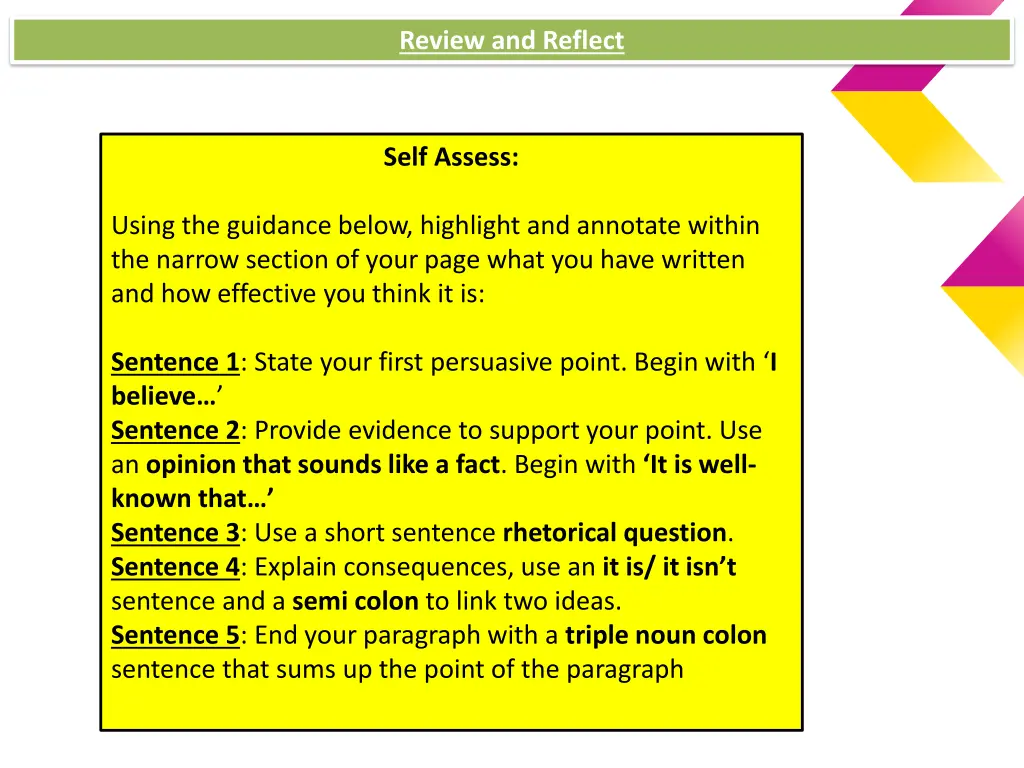 review my learning pyramid review and reflect