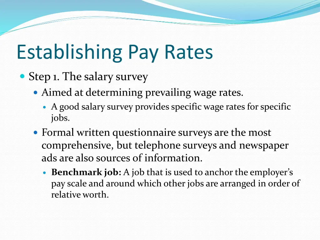 establishing pay rates