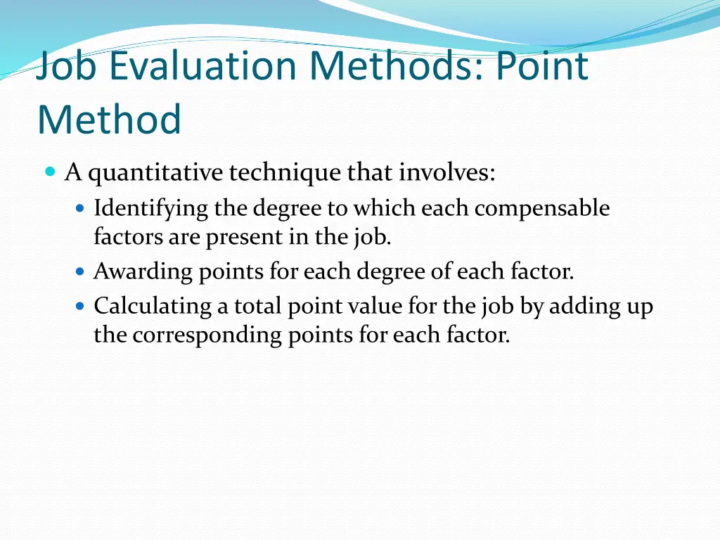 job evaluation methods point method