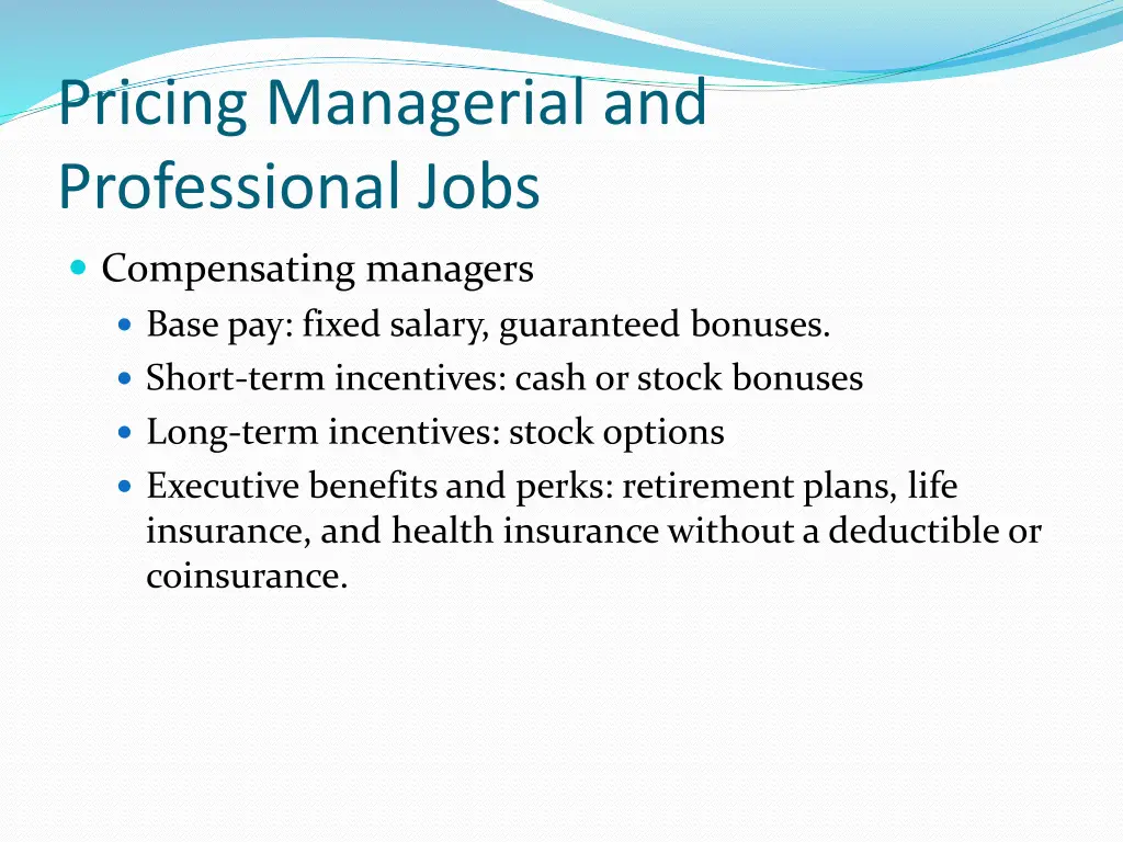 pricing managerial and professional jobs