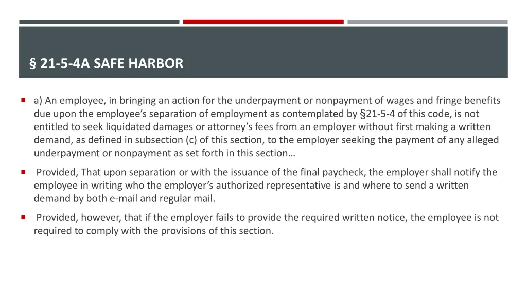 21 5 4a safe harbor