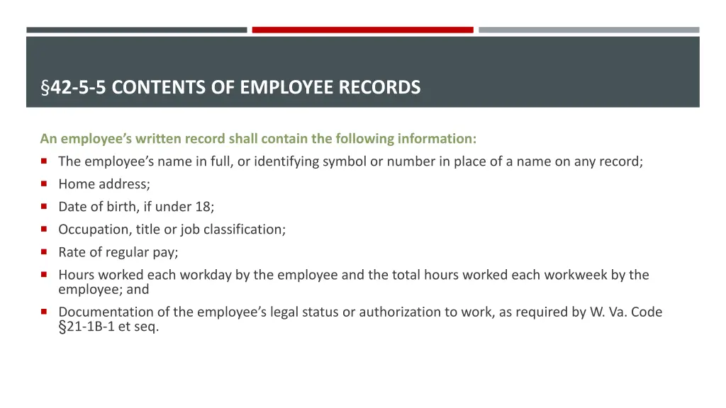 42 5 5 contents of employee records