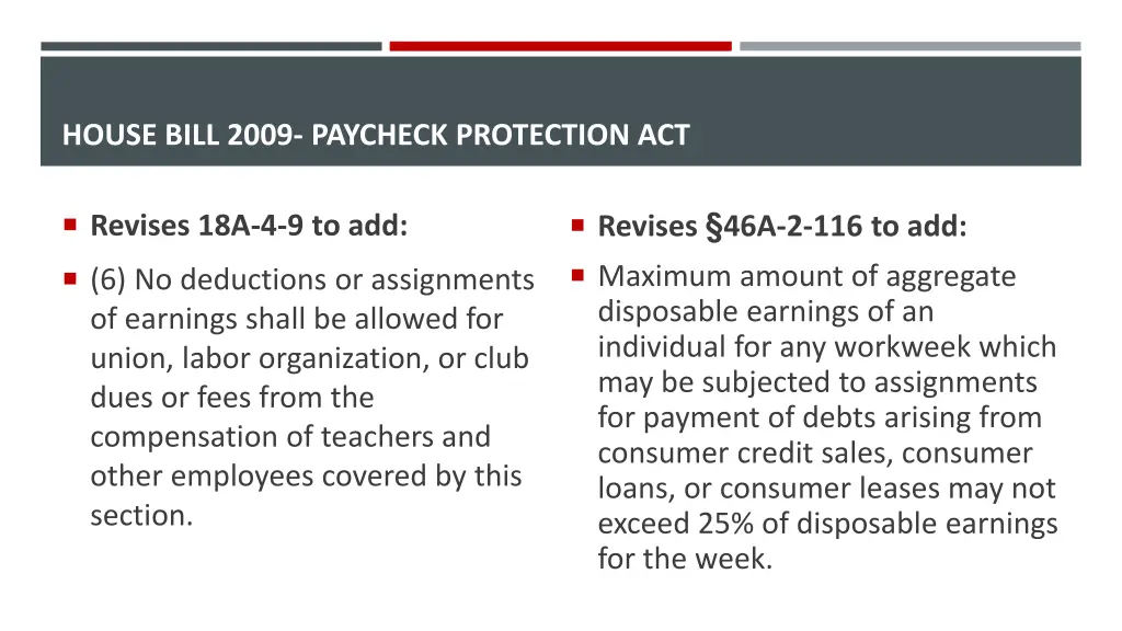 house bill 2009 paycheck protection act