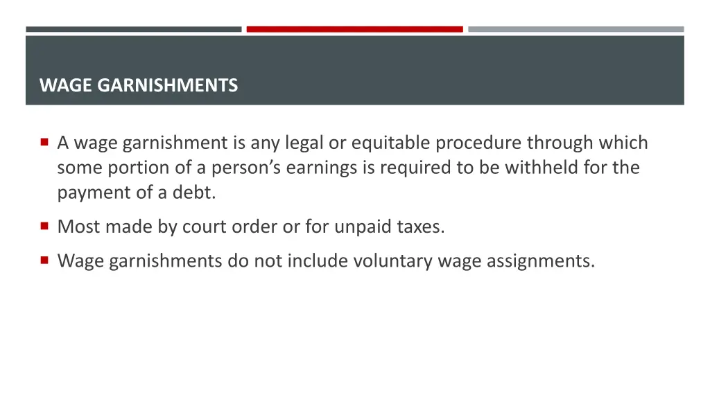 wage garnishments