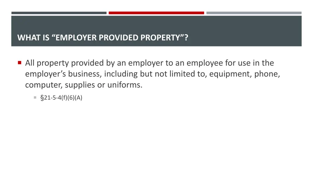 what is employer provided property