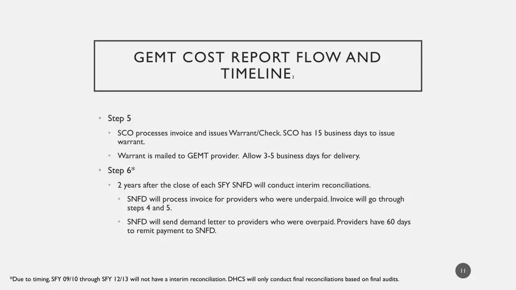 gemt cost report flow and timeline 3