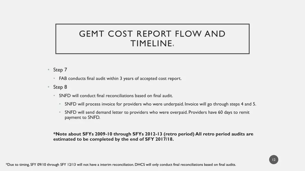 gemt cost report flow and timeline 4