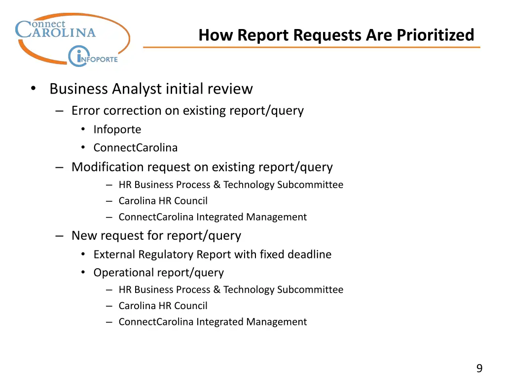 how report requests are prioritized