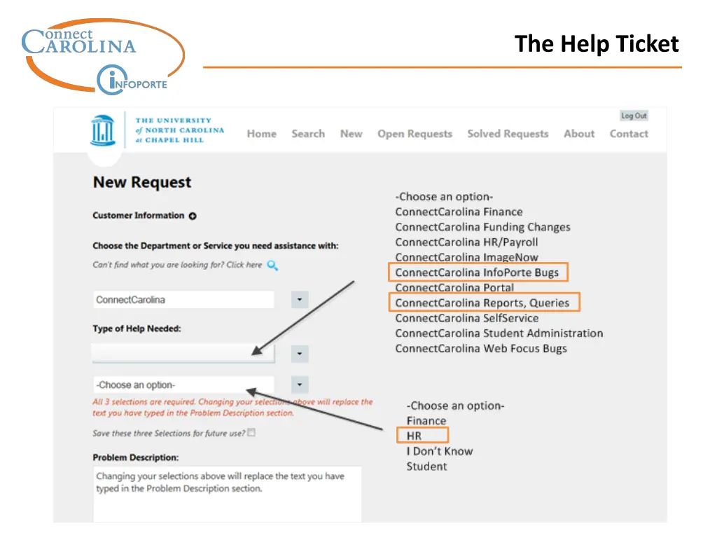 the help ticket
