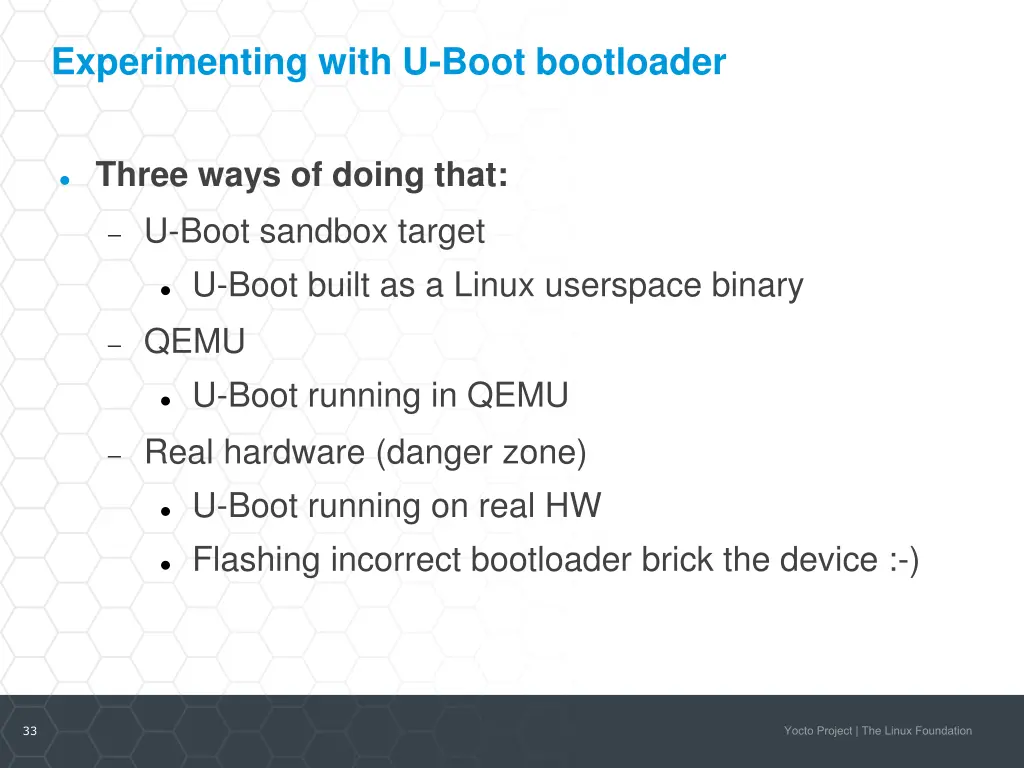 experimenting with u boot bootloader