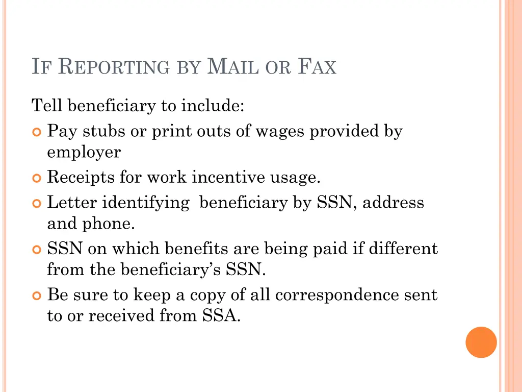 i f r eporting by m ail or f ax