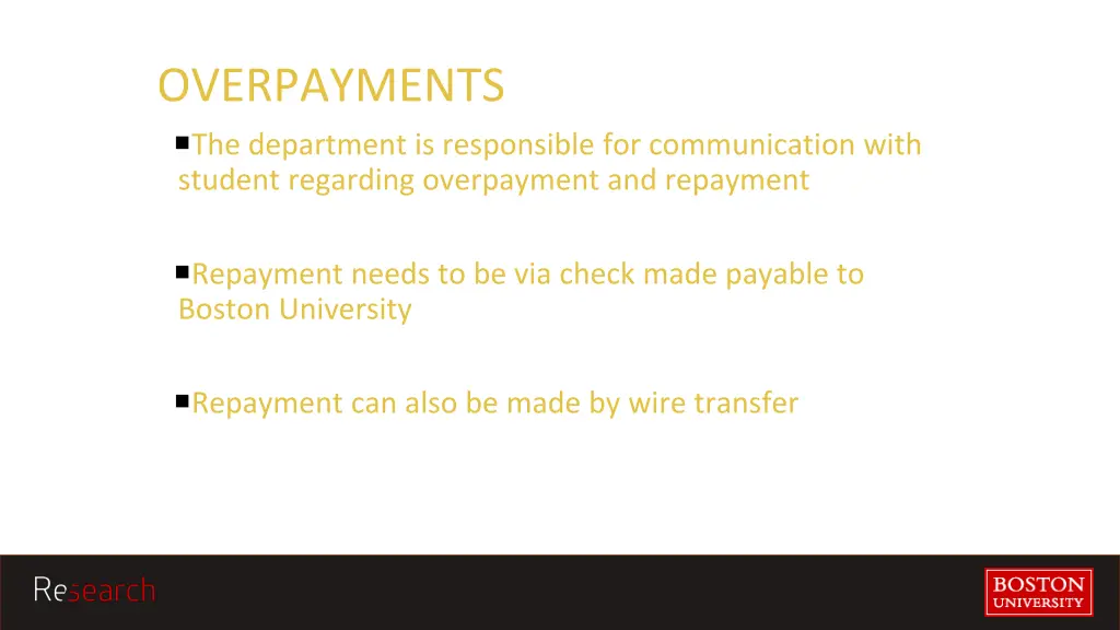 overpayments the department is responsible