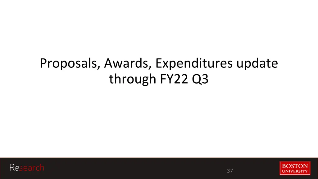 proposals awards expenditures update through fy22